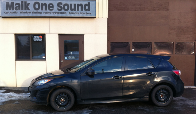 2012 Mazda3 Hatch with professional window tint in North Bay